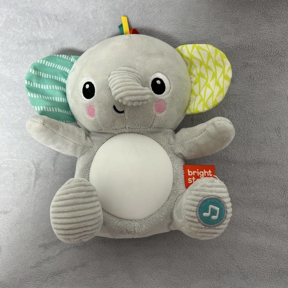2/$15 ⭐️Hug A Bye Baby Elephant Bright Stars 0+ musical light up soft baby toy